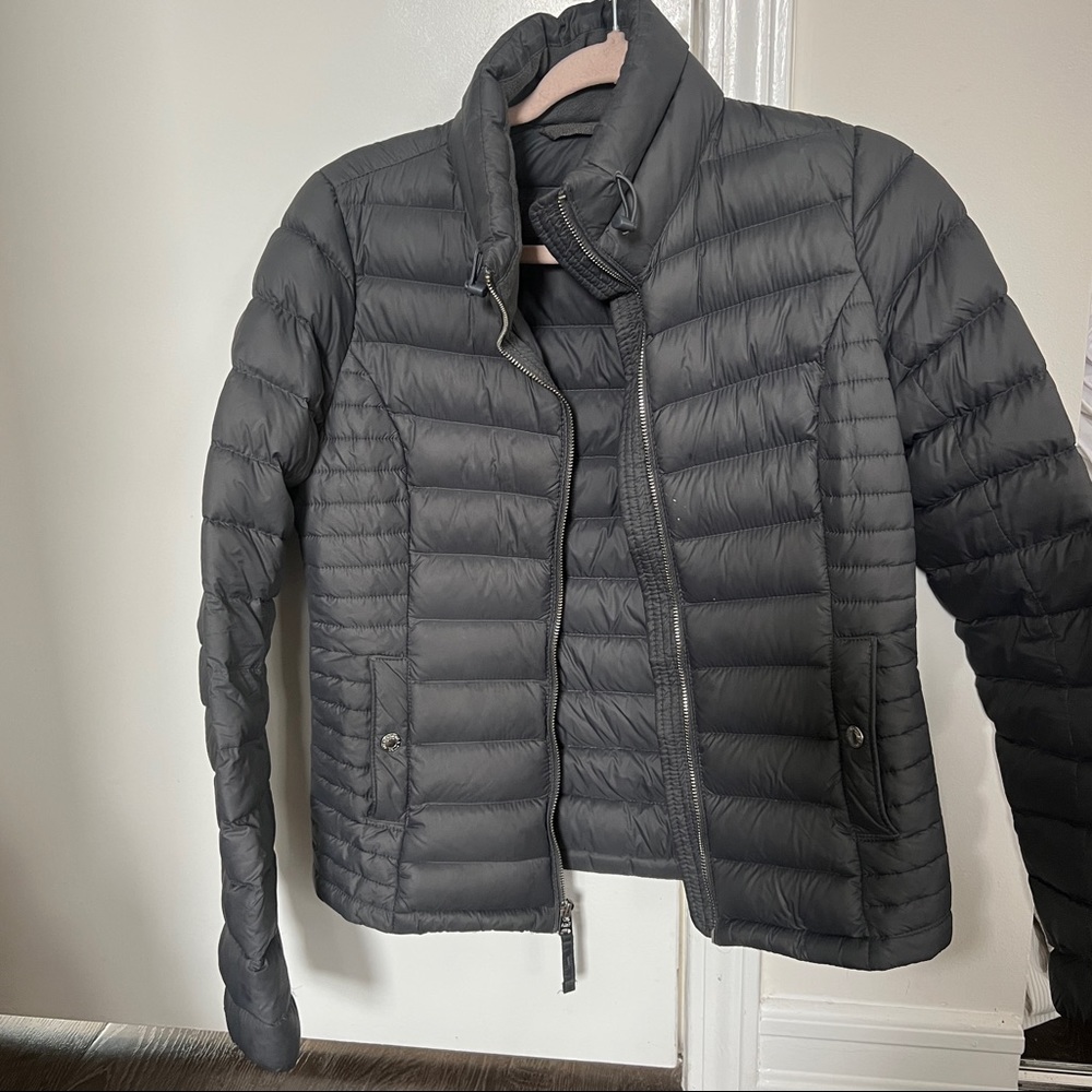 abercrombie down series feather puff jacket grey warm